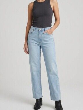 Seven7‎ Premium Loose Straight High Rise Jeans Size 14 Key West Light Wash